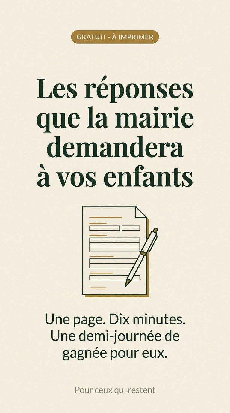 Fiche gratuite 1 - Les réponses que la mairie demandera