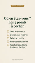 Fiche gratuite 2 - Ou en êtes-vous, les 5 points a cocher